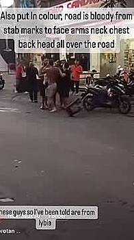 Появилось видео жестокой драки туристов возле супермаркета на Бали