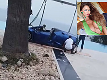 Модель Playboy «припарковала» Lamborghini Huracan в бассейне