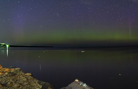 Северное сияние над Ладожским озером сфотографировали в Ленобласти