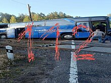 Автобус с туристами столкнулся с грузовым поездом в Ленобласти