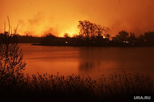 Жителей Миасса напугал горящий камыш