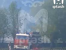 Пожар на российском кладбище сняли на видео