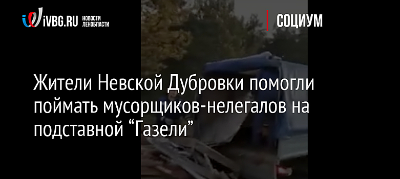 Жители Невской Дубровки помогли поймать мусорщиков-нелегалов на подставной “Газели”
