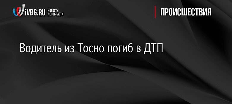 Водитель из Тосно погиб в ДТП
