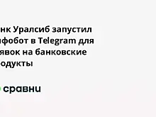 Банк Уралсиб запустил инфобот в Telegram для заявок на банковские продукты