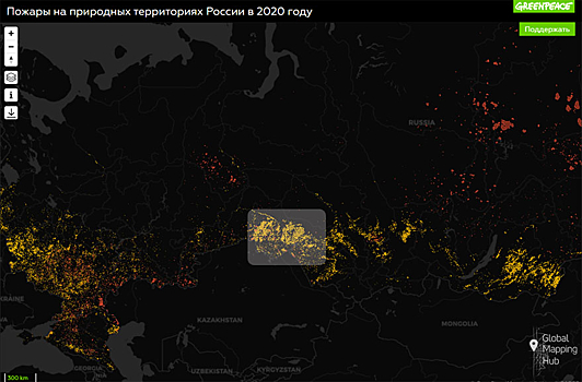 Greenpeace составил карту пожаров России — Новосибирская область на ней ярчайшее пятно