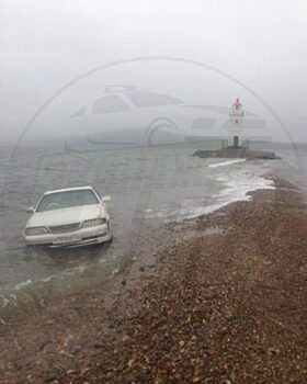 Во Владивостоке «утопили» автомобиль на Токаревской кошке