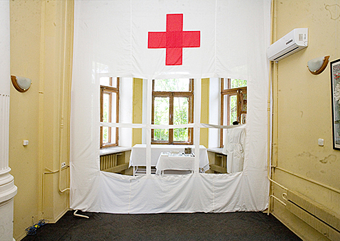 Палата военно-полевого госпиталя открыта на выставочной экспозиции «Здравоохранение России 1917 г.»