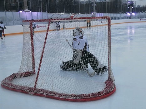 Тренировку по хоккею провели на открытой площадке в поселении Кленовское