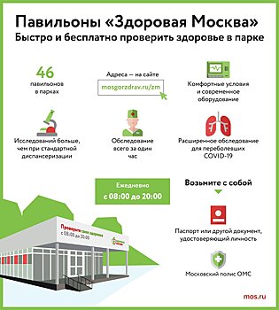 За месяц работы павильонов «Здоровая Москва» обследования прошли более 100 тысяч москвичей