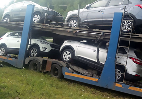 Автопоезд не доехал до автосалона