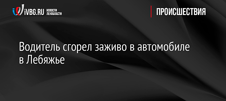 Водитель сгорел заживо в автомобиле в Лебяжьем