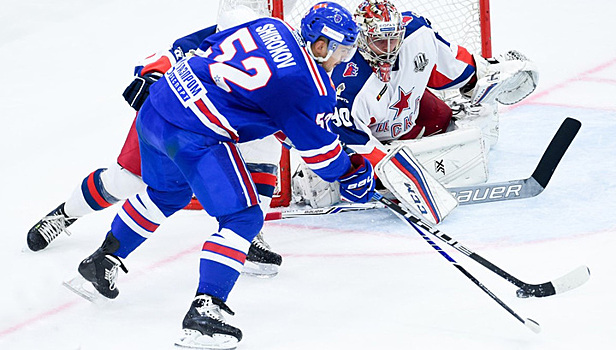Хоккеисты СКА провели девять силовых приёмов в первом периоде игры с ЦСКА