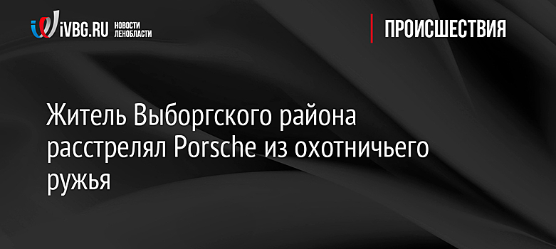 Житель Выборгского района расстрелял Porsche из охотничьего ружья