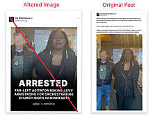 Белый дом отредактировал лицо активистки на фото, изобразив ее рыдающей