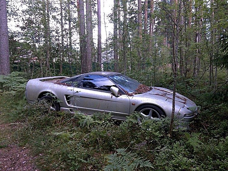 В лесах Ленобласти обнаружили брошенный редкий спорткар