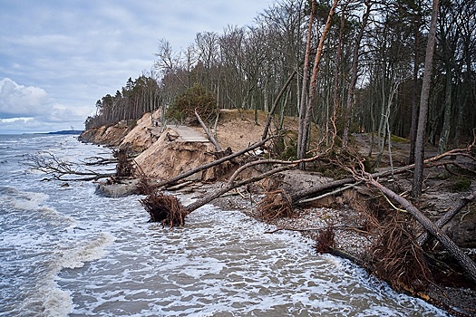 Балтийское море медленно, но верно "подъедает" побережье Польши