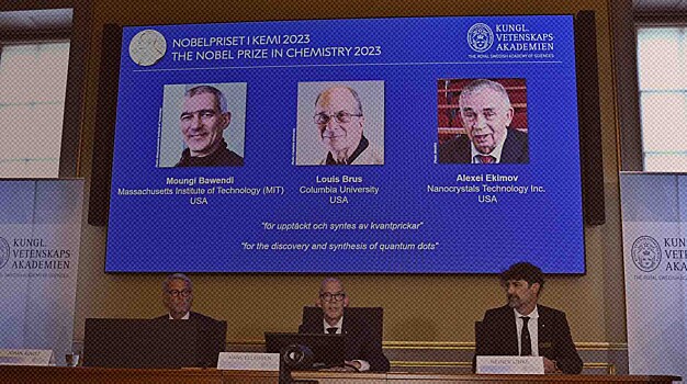 Нобелевскую премию по химии получили ученый из России Алексей Екимов, а также американцы Мунги Бавенди и Луиc Брюс