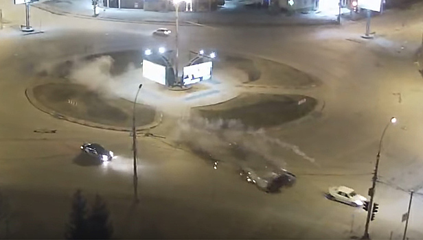 Фатальный конец ночной гонки по Новосибирску попал на видео