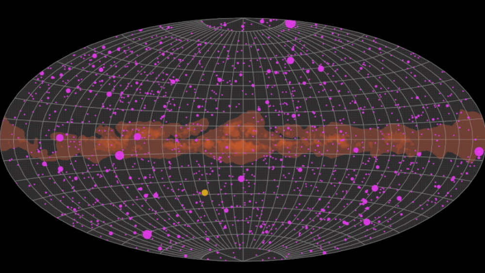 Анимация показывает, как выглядело бы небо, если бы мы могли видеть гамма-лучи