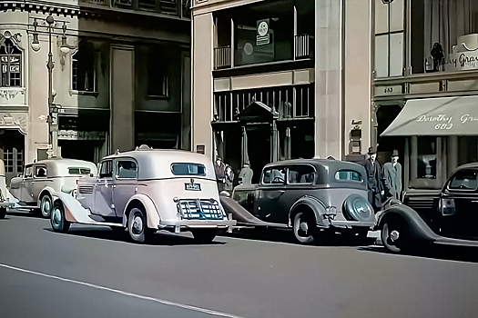 Автомобили на улицах Нью-Йорка 1930-х годов показали на оцифрованном видео