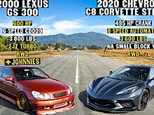 Новый Chevy Corvette C8 Drag Race обгоняет дрифт-кар Lexus GS мощностью в 600 лошадиных сил