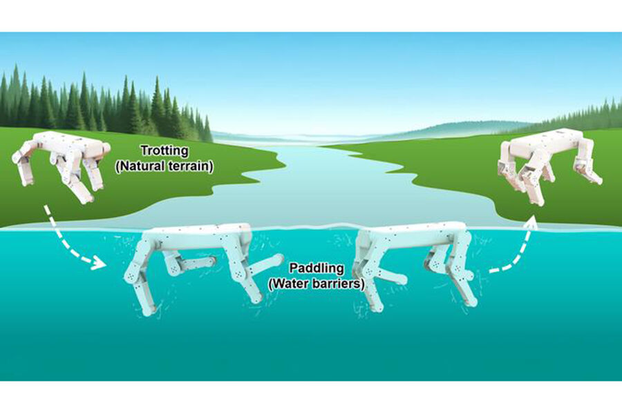 Ученые показали робособаку, способную плавать