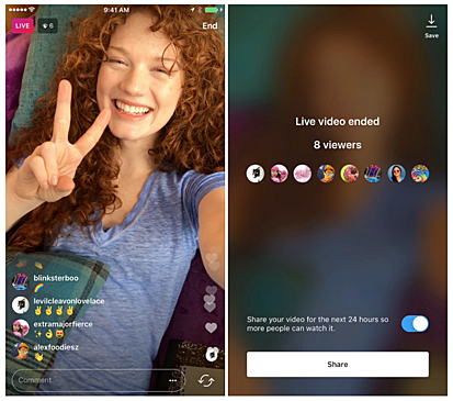 Instagram разрешил сохранять записи прямых трансляций на сутки