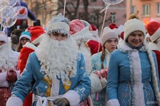 Более 2000 Дедов Морозов прошли парадом по Рязани