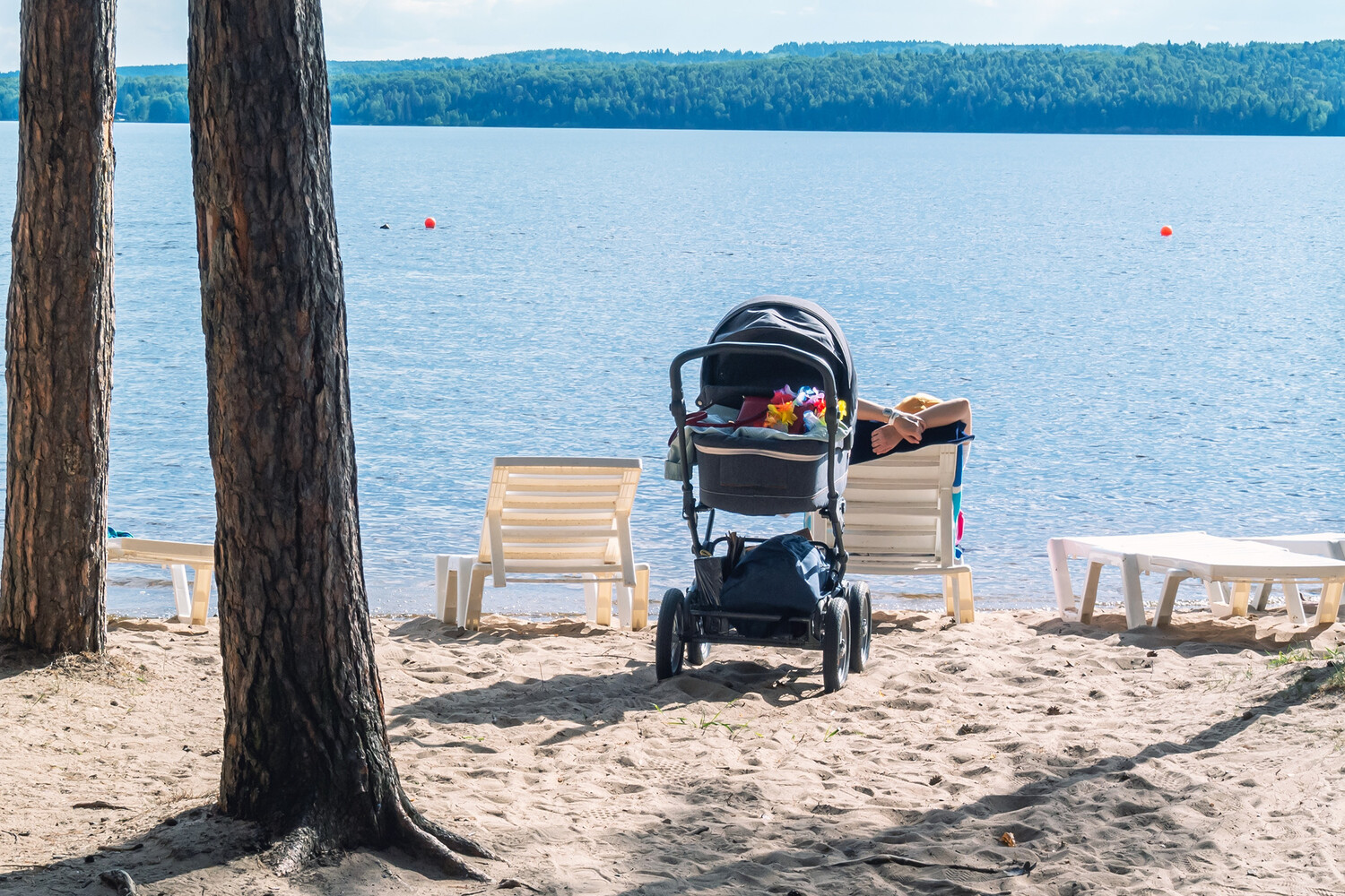 В Подмосковье коляска с младенцем скатилась в реку, ребенка удалось спасти