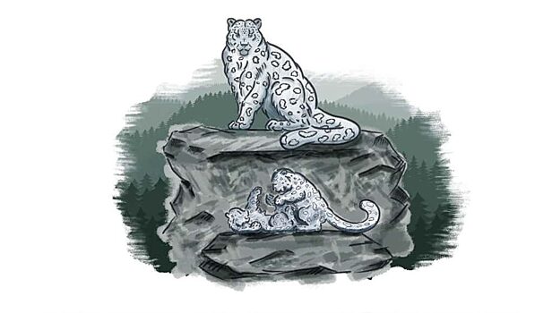 В Горно-Алтайске появится памятник самки снежного барса и двух котят