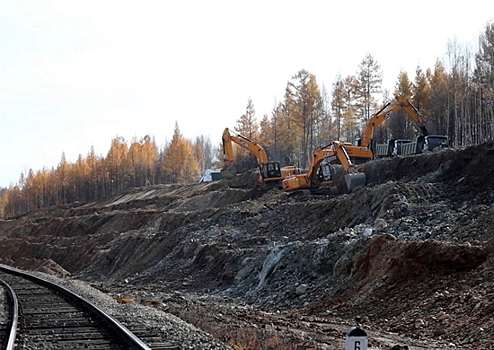 Свыше 60 тыс. кубометров «прочных» грунтов разработали военные железнодорожники ВВО при строительстве БАМа