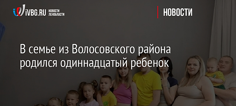 В семье из Волосовского района родился одиннадцатый ребенок