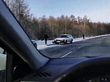 В Хабаровском крае бревно, упавшее с лесовоза, попало во встречный автомобиль