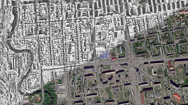 Первый спутниковый снимок Ижевска