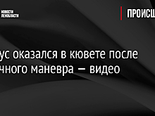 Автобус оказался в кювете после неудачного маневра — видео