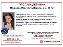14-летняя девочка-подросток пропала в Череповце