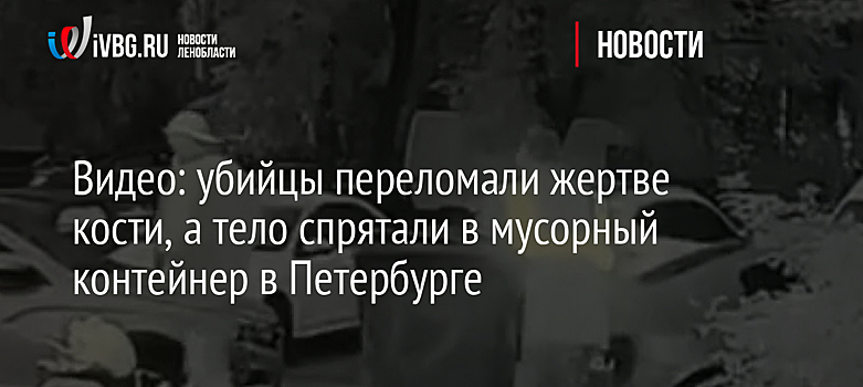 Видео: убийцы переломали жертве кости, а тело спрятали в мусорный контейнер в Петербурге