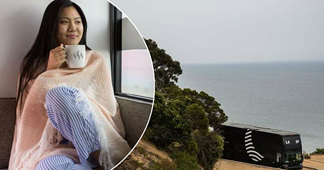 Почти плацкарт: автобус с "капсулами", позволяющими комфортно спать в дороге