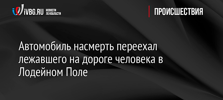 Автомобиль насмерть переехал лежавшего на дороге человека в Лодейном Поле
