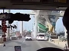 Второй кран за два дня рухнул в Таиланде, его падение сняли на видео