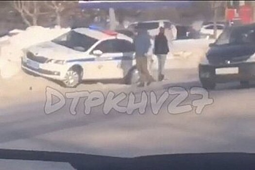Автомобиль полиции попал в ДТП напротив ГИБДД в Хабаровске