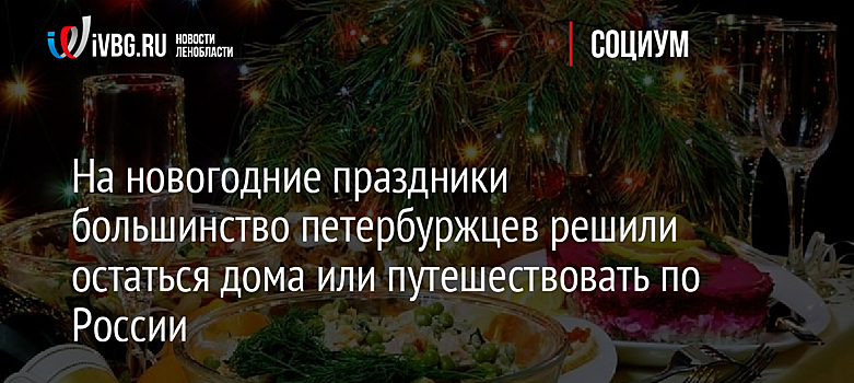 На новогодние праздники большинство петербуржцев решили остаться дома или путешествовать по России