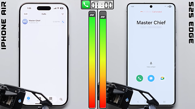 iPhone Air и Samsung S25 Edge показали одинаковую автономность