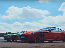 Видео: экстремальный Aston Martin DBS Superleggera против Mercedes-AMG GT R