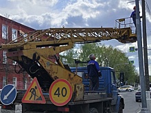 На улице Советской в Ногинске меняют опоры освещения