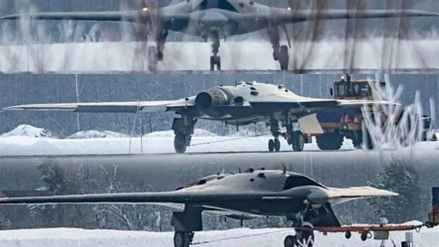 Российский дрон «Охотник» виден противнику