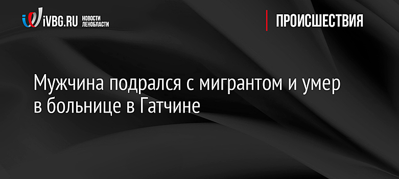 Мужчина подрался с мигрантом и умер в больнице в Гатчине