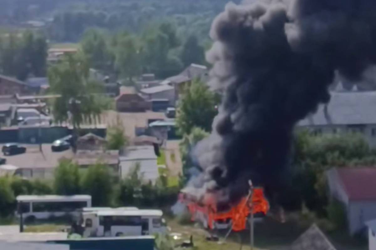 В Подмосковье загорелись несколько автобусов и попали на видео