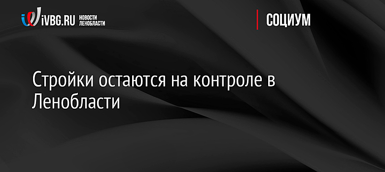 Стройки остаются на контроле в Ленобласти